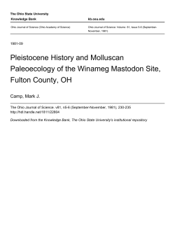 Pleistocene History and Molluscan Paleoecology
