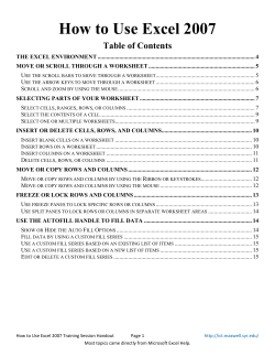 How to Use Excel 2007