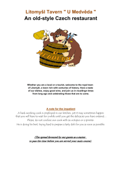 Litomy&scaron;l Tavern " U Medvěda " An old