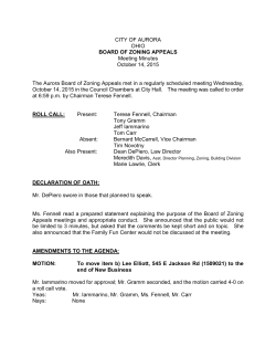 CITY OF AURORA OHIO BOARD OF ZONING APPEALS Meeting