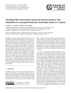 Matching ERS scatterometer based soil moisture patterns with