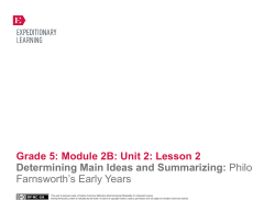 Grade 5: Module 2B: Unit 2: Lesson 2 Determining Main Ideas and