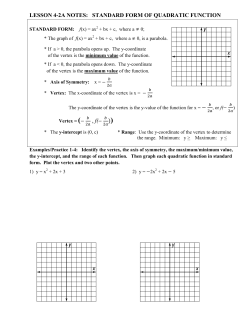 STANDARD FORM OF QUADRATIC FUNCTION , f