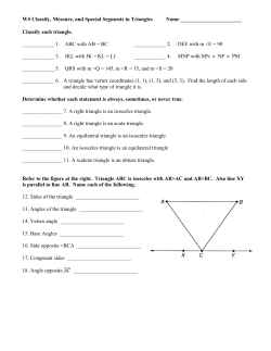 Classify each triangle
