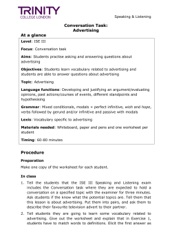 Conversation Task - Trinity College London