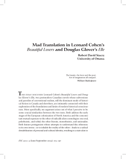 Mad Translation in Leonard Cohen`s Beautiful Losers and Douglas