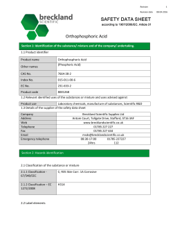 Orthophosphoric Acid - Breckland Scientific