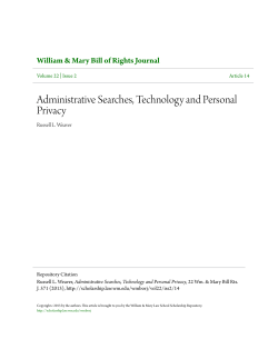 Administrative Searches, Technology and Personal Privacy