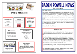 16th Jan newsletter - Baden Powell School`s