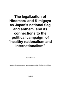 The legalization of Hinomaru and Kimigayo as Japan`s