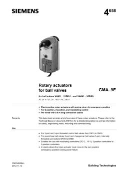 Rotary actuators for ball valves GMA..9E