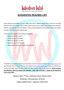 suggested reading list - The Charity for Bereaved Children
