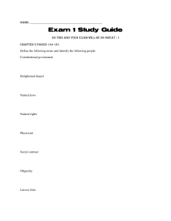 Exam 1 Study Guide - Kent City School District