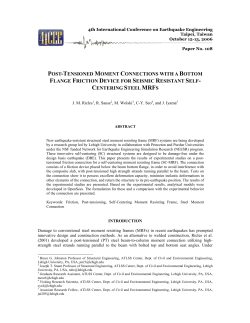 post-tensioned moment connections with a bottom flange friction