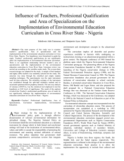 Influence of Teachers, Profesional Qualification and Area of