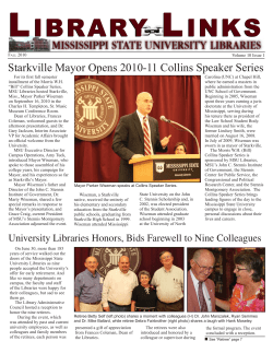 Vol. 10, No. 1 - Fall 2010 - Mississippi State University Libraries