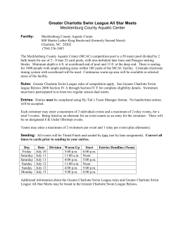 GCSL All Star Meets Info - Greater Charlotte Swim League
