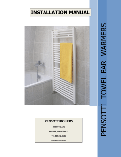 Pensotti Towel Warmer Manual