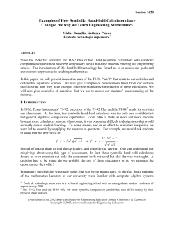 Examples of How Symbolic, Hand-held Calculators have