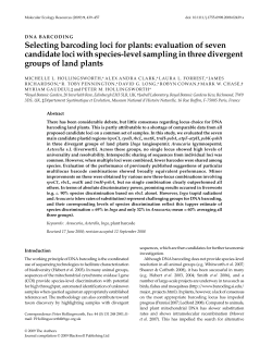 Selecting barcoding loci for plants: evaluation of seven candidate