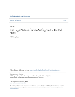 The Legal Status of Indian Suffrage in the United States