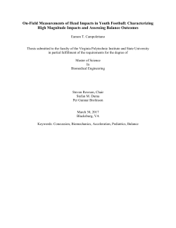 On-Field Measurements of Head Impacts in Youth Football