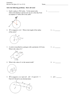 Geometry Review for Quiz (12-1 to 12