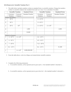 Exponents and Scientific Notation Textbook