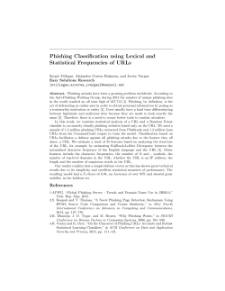 Phishing Classification using Lexical and Statistical Frequencies of