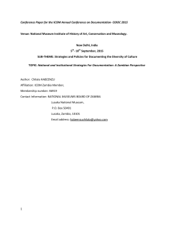 National and Institutional Strategies for documentation