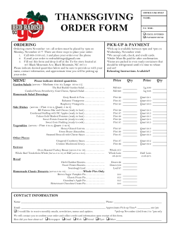 thanksgiving order form
