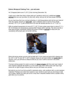 Eskimo Windproof Clothing Trick &ndash; just add water Its 10 degrees