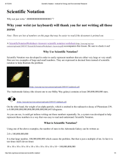 Scientific Notation - Institute for Energy and Environmental Research