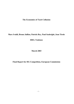 The Economics of Tacit Collusion