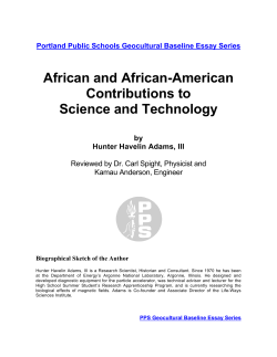 African and African-American Contributions to Science