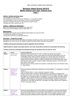 Maths medium term plan: autumn term