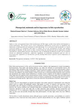 Photoperiod, melatonin and its importance in fish reproduction