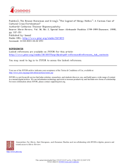 Pushkin`s The Bronze Horseman and Irving`s "The Legend of Sleepy