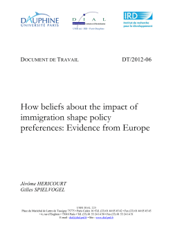 How beliefs about the impact of immigration shape policy
