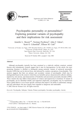Psychopathic personality or personalities