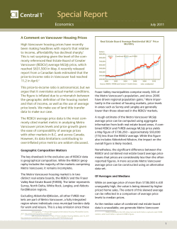 A comment on Vancouver housing prices July 2011