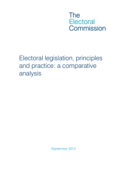 Electoral legislation, principles and practice