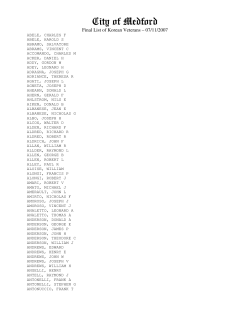 Korean Memorial - City of Medford