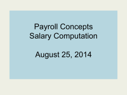 Payroll Concepts Salary Computation August 25, 2014