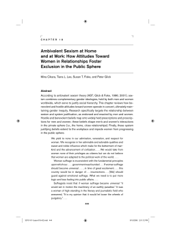 Ambivalent Sexism at Home and at Work: How Attitudes Toward