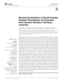 Monitoring Variation in Small Coastal Dolphin Populations: An