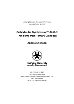 Cathodic Arc Synthesis of Ti-Si-CN Thin Films from Ternary