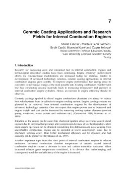 Ceramic Coating Applications and Research Fields for Internal