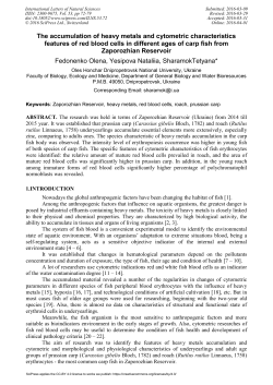 The accumulation of heavy metals and cytometric characteristics