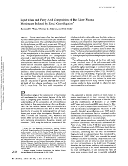 Lipid class and fatty acid composition of rat liver plasma membranes